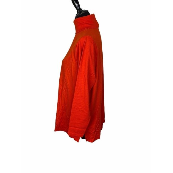 Lands End Womens Orange Turtleneck Long Sleeves Pullover Sweater Size 1X - Picture 3 of 8